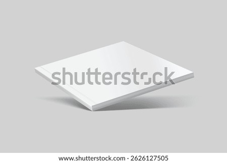 Vector realistic 3d magazine mockup with white blank cover isolated on background. For the business presentation magazine, notebook, booklet, brochure, catalogue or a publisher advertising corporate
