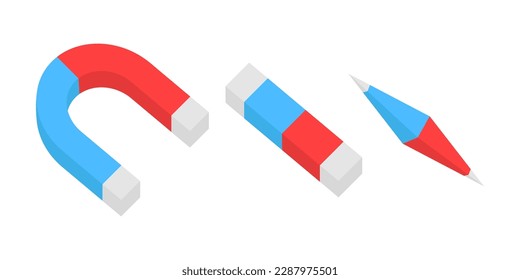 vector realistic 3d magnet collection