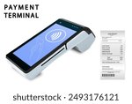 Vector Realistic 3d Payment Wi-Fi Machine, Smarthone. POS Terminal.