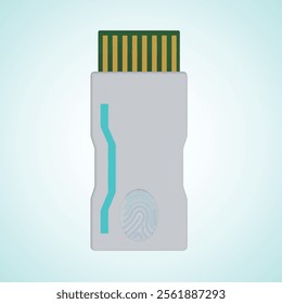 Vector Realistic 3D Render of Futuristic Flashdrive with 16 Pins