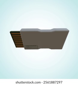 Vector Realistic 3D Render of Futuristic Flashdrive with 16 Pins