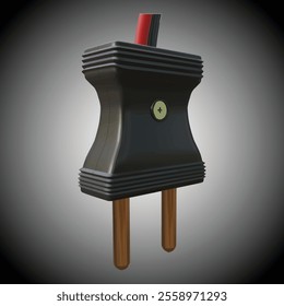 Vector Realistic 3D Render of Type C Electrical Plug