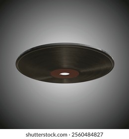 Vector Realistic 3D Render of Vinyl Record with Brown Center