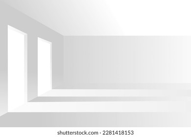 vector realistic of 3D room with lighting