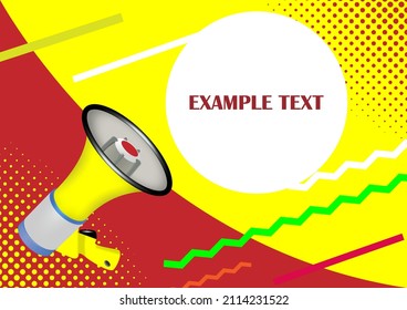 Vector Realistic 3d Simple yellow megaphone with a speech bubble on a yellow-transparent background. Design Template, Banner, Web. Speaker's sign. Announcement, The Concept Of Attention