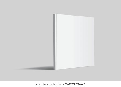 Vector realistic 3d square magazine mockup with white blank covers template on background. For the business presentation magazine, notebook, booklet, brochure, catalogue or a publisher advertising
