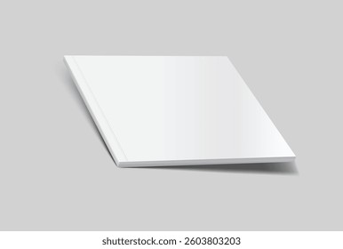 Vector realistic 3d square magazine mockup with white blank covers template on background. For the business presentation magazine, notebook, booklet, brochure, catalogue or a publisher advertising
