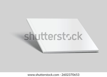 Vector realistic 3d square magazine mockup with white blank covers template on background. For the business presentation magazine, notebook, booklet, brochure, catalogue or a publisher advertising
