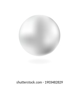 Vector Realistic 3d style. Gray ball isolated on white background, realistic orb, icon.Shiny Sphere illustration.