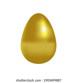Vector Realistic 3d style.Golden metallic egg isolated on white background. Vector illustration.
 Glittering realistic egg for spring holidays Easter. 