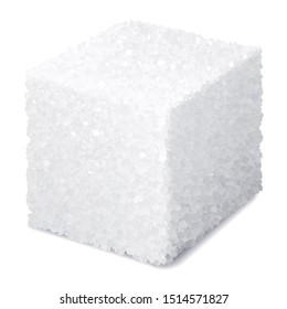 Vector realistic 3d sugar cube isolated on white background. RGB. Global colors