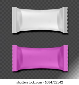 Vector realistic 3d sweets. Mock-up for product package branding.