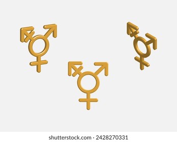 Vector realistic 3d transgender gender sign vector icon illustration element vector