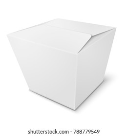 Vector realistic 3d white paper box isolated on white background.  Mock-up for product package branding.