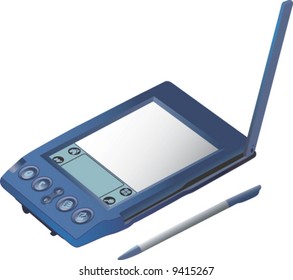 vector of realistic 3D wireless PDA