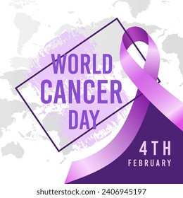 vector realistic 4 february world cancer day poster or banner background.

