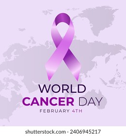 vector realistic 4 february world cancer day poster or banner background.
