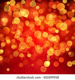 Vector realistic abstract background with blurred defocused bokeh lights