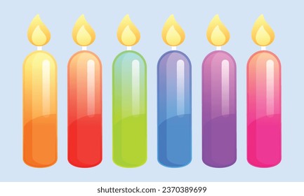 Vector realistic advent candles collection.