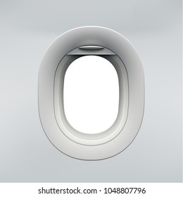 Vector realistic airplane window, aircraft illuminator