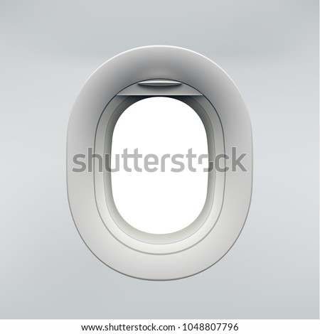Vector realistic airplane window, aircraft illuminator
