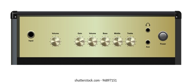 vector realistic amplifier interface on white background, raster version available