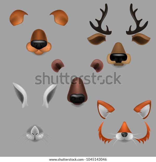 Vector Realistic Animals Faces Video Chat Stock Vector (royalty Free 