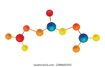 Vector realistic atomic molecule, atoms for chemistry and science