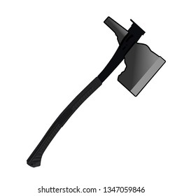 Vector realistic axe isolated on white background.