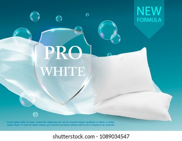 Vector realistic banner with laundry.