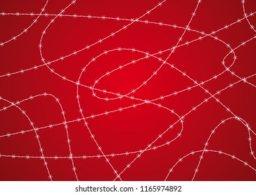 vector realistic barbed wire on a white background