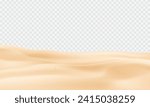 Vector realistic beach coastline sand surface.
