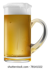 vector realistic beer mug on white background