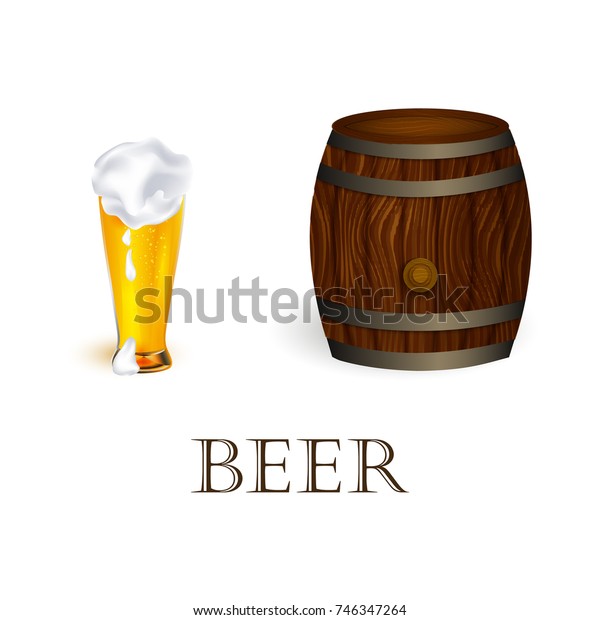 Download Vector Realistic Beer Wooden Oak Keg Stock Vector Royalty Free 746347264