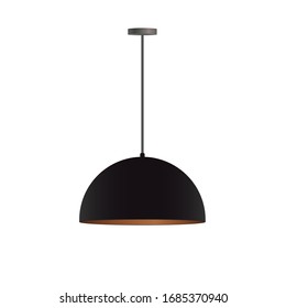 Vector realistic black chandelier. Chandelier isolated on a white background. Loft style. Interior design element.