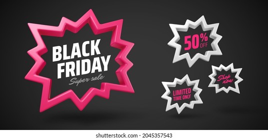 Vector realistic black friday banner.