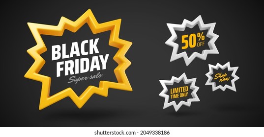 Vector realistic black friday banner.