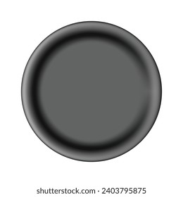 Vector realistic black plate isolated on white background