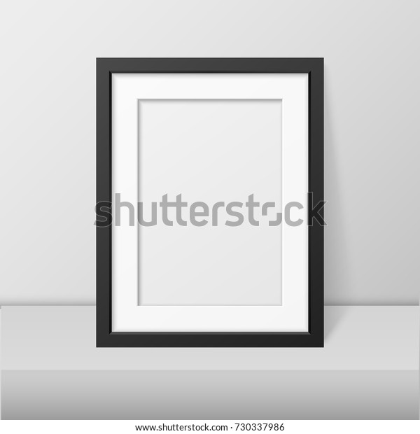 Vector Realistic Blank Black Picture Frame Stock Vector (Royalty Free ...