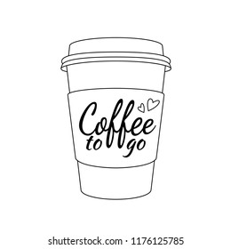 Vector realistic blank paper coffee cup for take away or to go isolated on white. Vector illustration.
