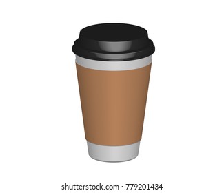 Vector realistic blank paper coffee cup set isolated. Vector EPS10.