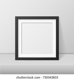 Vector realistic blank picture frame template set isolated. EPS10.