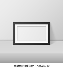 Vector realistic blank picture frame template set isolated. EPS10.