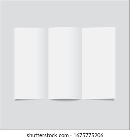 Vector realistic blank trifold brochure template isolated in white background.