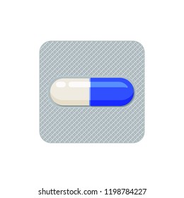 Vector realistic blue color pill