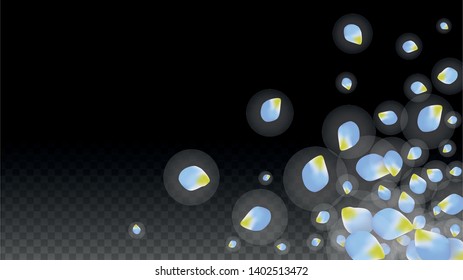 Vector Realistic Blue Petals Falling on Transparent Background.  Spring Romantic Flowers Illustration. Flying Petals. Sakura Spa Design.  Blossom Confetti. Design Elements for  Mother's Day.