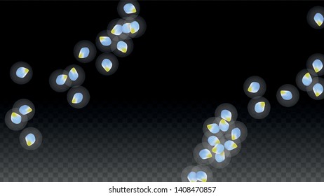 Vector Realistic Blue Petals Falling on Transparent Background.  Spring Romantic Flowers Illustration. Flying Petals. Sakura Spa Design.  Blossom Confetti. Design Elements for  Mother's Day.