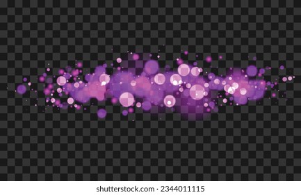 Vector realistic bokeh light effect on transparent.