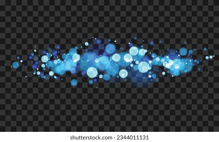 Vector realistic bokeh light effect on transparent.