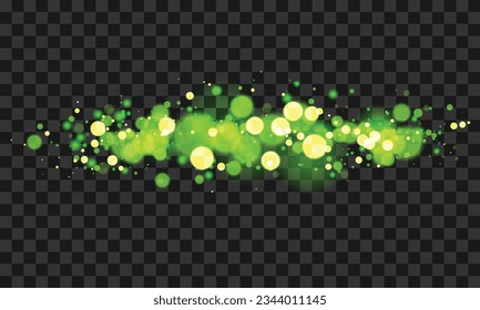 Vector realistic bokeh light effect on transparent.